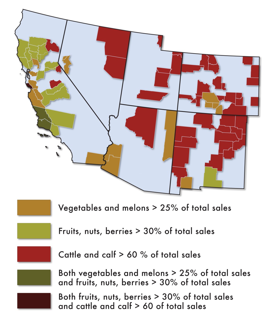 The region produces much of the nation’s high-value specialty crops (fruits, vegetables, nuts) that are vulnerable to climate change.